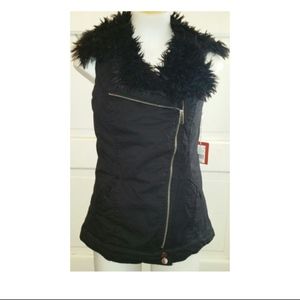 black fur vest